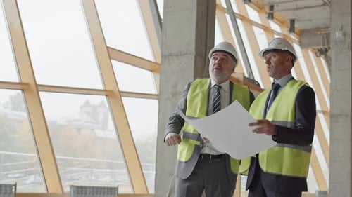 Caucasian Architects at Construction Site