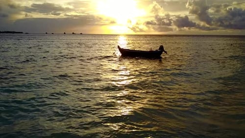 Summer tourism of tropical coast beach voyage by sea with sand background near sandbar