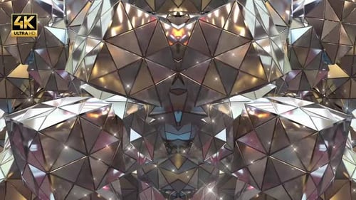 Abstract Shiny Geometric Crystal Loop Background