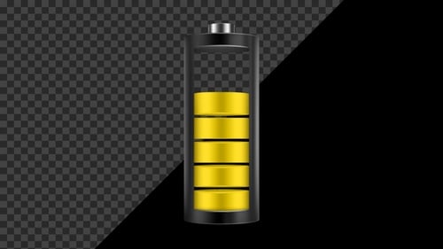 3D Battery Level Charging and Discharging Animation
