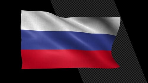 Waving Russian Flag Seamless Loop Animation