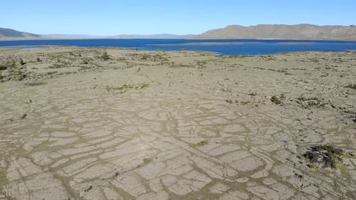 Volcanic Basalt Plateau Formed by Solidifying Lava Rocks