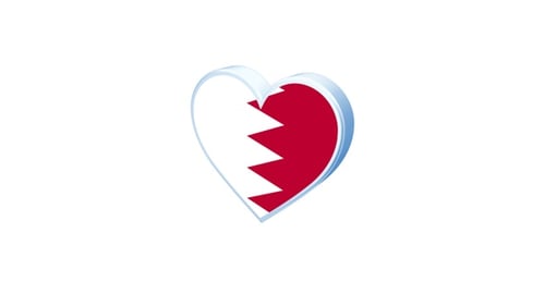 Flagge von Bahrain in Herzform