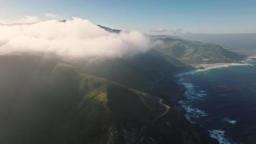 Pristine Land Where the Ocean Meets the Lush Green Landscape with Steep Cliffs