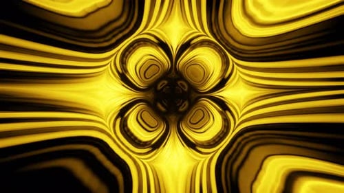 Abstract Golden Flowing Kaleidoscope Tunnel Loop Background