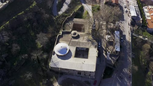 Old Mosque And Minaret Aerial View