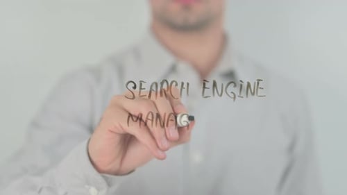 Hand Writes Search Engine Optimization with Marker