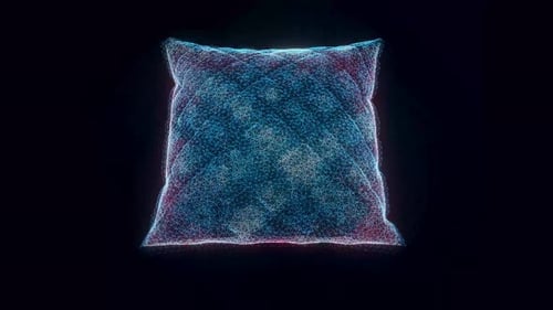 Matelasse Pillow Hologram Rotating 4k