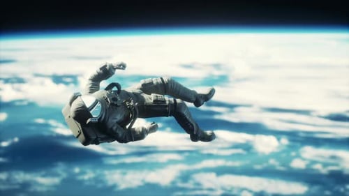 Astronauta no espaço sideral: elementos desta imagem fornecidos pela NASA