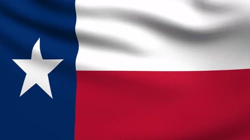 Realistic Waving Texas State Flag Seamless Loop Animation