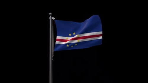 Cape Verde National Flag Waving Loop Animation