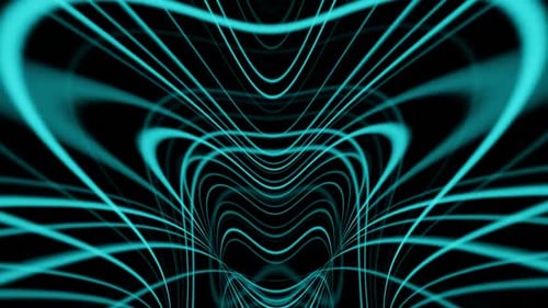 Vol de science-fiction Vj Loop dans un tunnel abstrait de lignes de couleur menthe 02