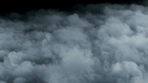 White Clouds Moving Slowly on a Black Background