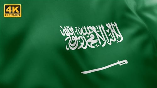 Saudi Arabia Flag Waving Seamlessly on a Breezy Day