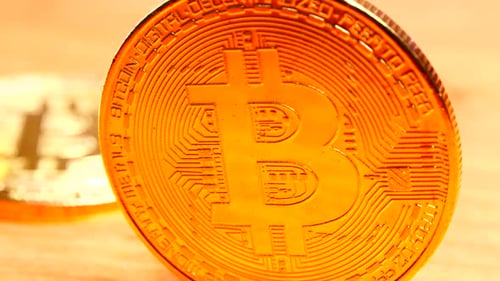 Bit Coin. Crypto Currency Gold Bitcoin Btc