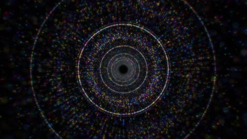 Modern Multicolored Particle Abstract Circle Tunnel Looping Background