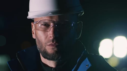 Male Worker During Night Shift