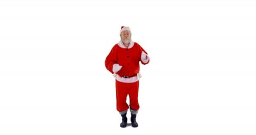 Santa Claus Man Dancing In Studio