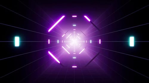 Flashing Purple Light Tunnel VJ Loop
