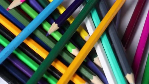 Colored Pencils For Drawing. Close Up.