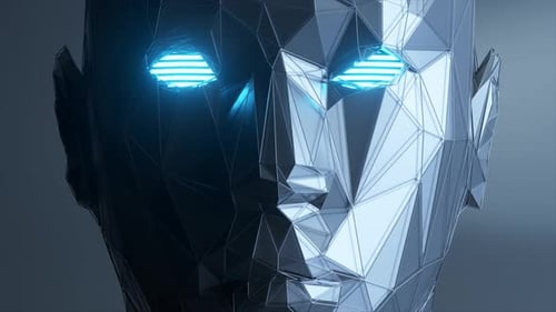 Abstract Polygonal Human Face Artificial Intelligence Concept