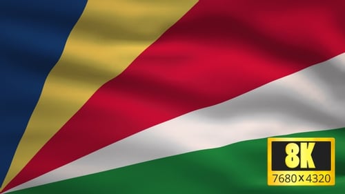Seamless Loop Waving Flag of Seychelles Animation