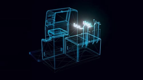 Self Service Cash Register V1 Hologram Rotating 4K