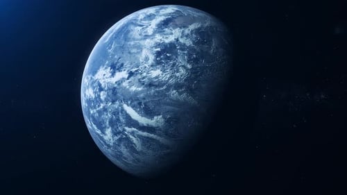 Realistic Planet Earth Rotating in Deep Space Animation