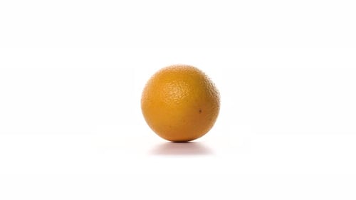 Vibrant Orange Rotates on White Background