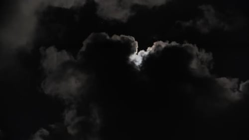 Storm Clouds Time-Lapse During Ominous Night Sky