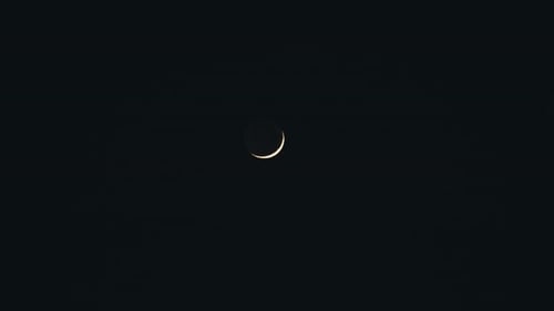 Crescent Moon on a Dark Night