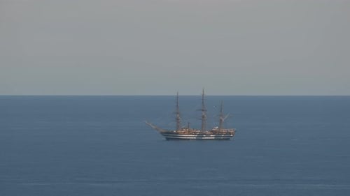 Elegant Sailing Ship on Calm Ocean