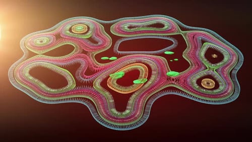 Abstract Cell-like Structure with Flowing Microscopic Activity