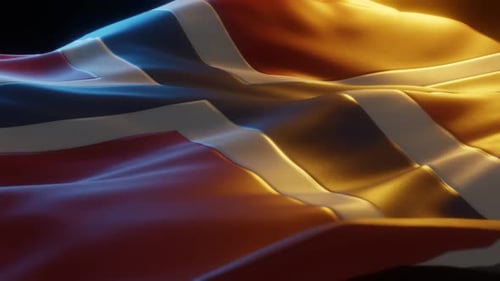Stylized Waving Flag with Dynamic Lighting