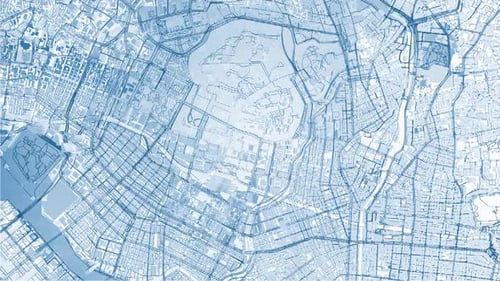 Plan de la ville en boucle imprimé blanc