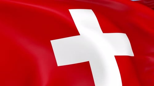 Realistic Waving Swiss Flag Loop for National Presentations
