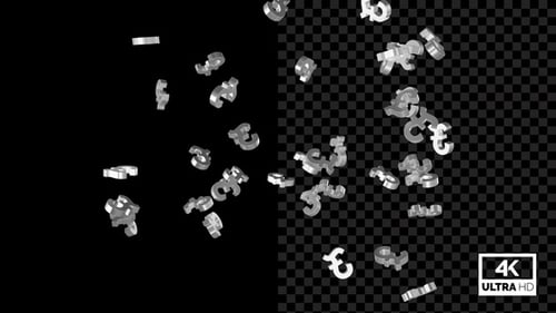 Flying Currency Symbols Pound - Metal V4