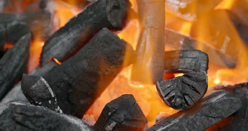 Charcoal BBQ fire