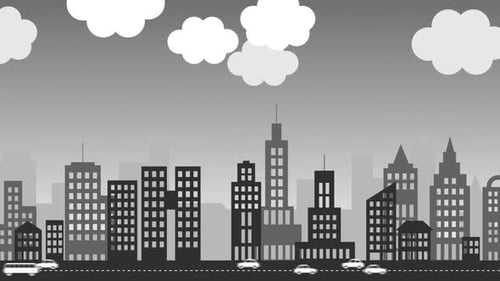 The gray, polluted cityscape is changing into a green, eco-friendly city.