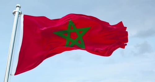 Realistic Morocco Flag Waving Seamless Loop