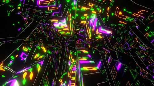 4K Abstract Club Visuals | Futuristic Neon Music VJ Loop Background