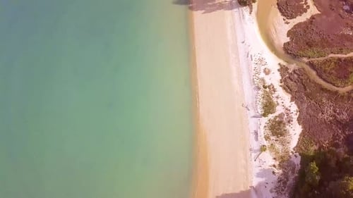 Empty beach top-down aerial