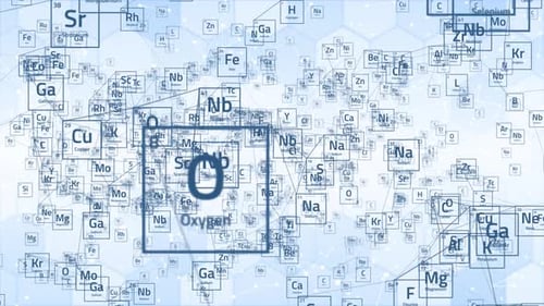 Animated Periodic Table Elements Connecting Network Background
