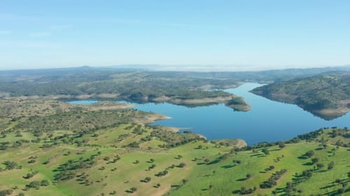 Aerial View Green Rural Landscape Alentejo