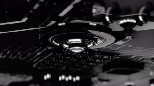 Bottom view of the circuit microchip and its elements