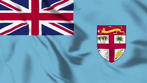 Realistic Waving Fiji National Flag Animation