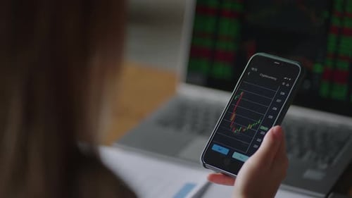 Financial Charts Viewed On a Mobile Phone