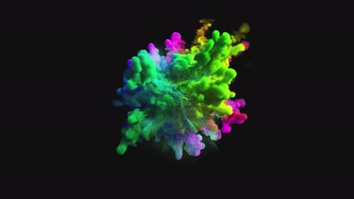 Explosion von buntem mehrfarbigem Rauch