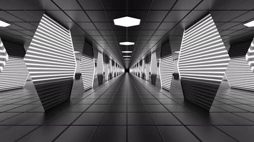 Black White Tunnel Background Loop