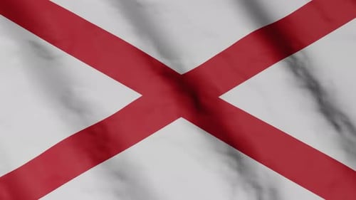 Realistic Waving Flag Animation with Red Cross Pattern